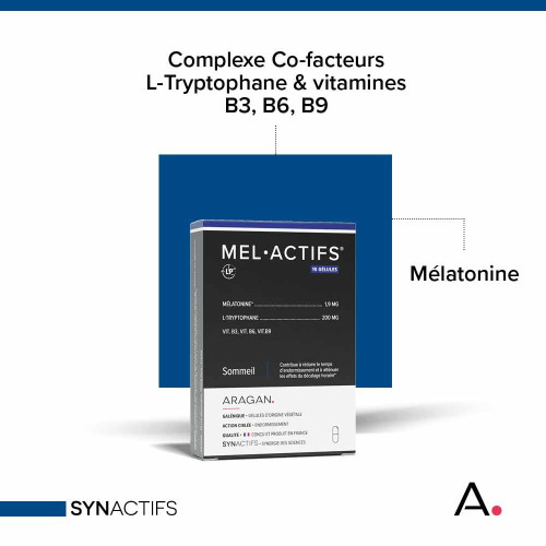 SynActifs Melagreen 15 Gélules - Sommeil Réparateur et Anti Jet-Lag