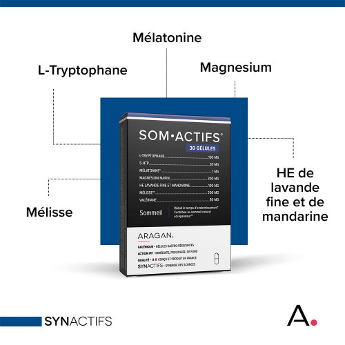 SynActifs SomActifs 30 Gélules - Sommeil Réparateur Naturel