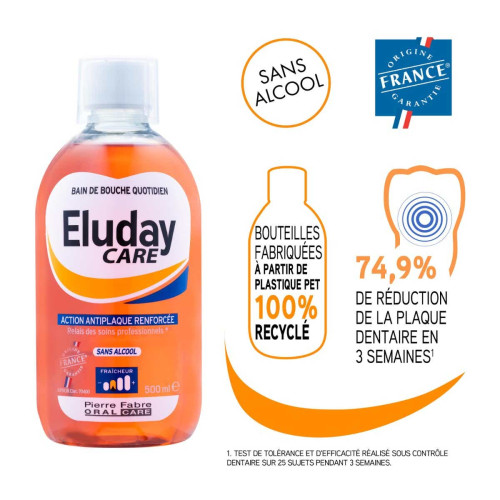 Pierre Fabre Eluday Care 500ml: Soin Anti-Plaque Quotidien