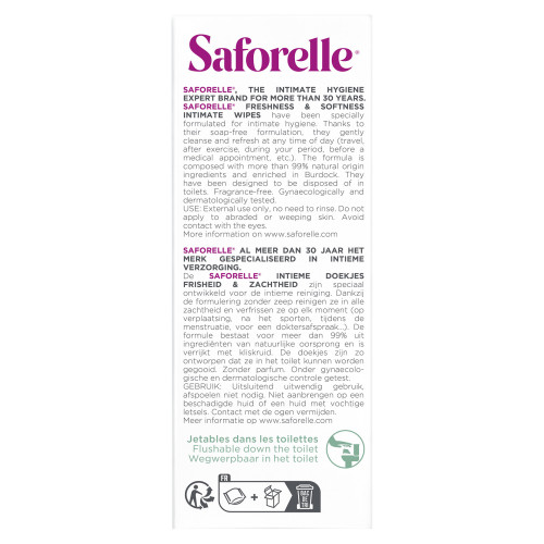 Saforelle Lingettes Intimes 10 unités - Fraîcheur et Douceur