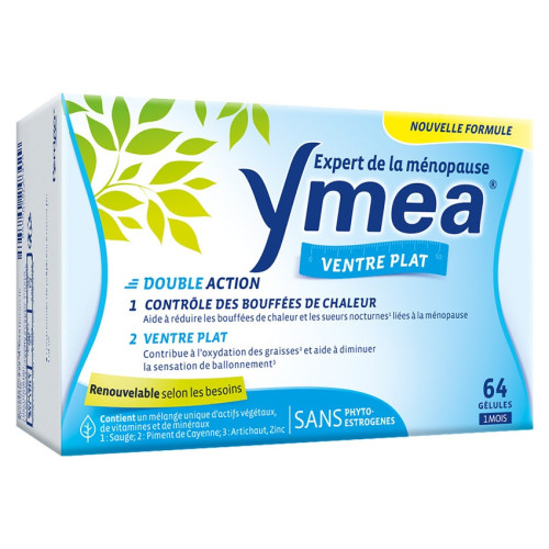 YMEA Ventre Plat 64 Gélules - Soutien Femmes Ménopausées
