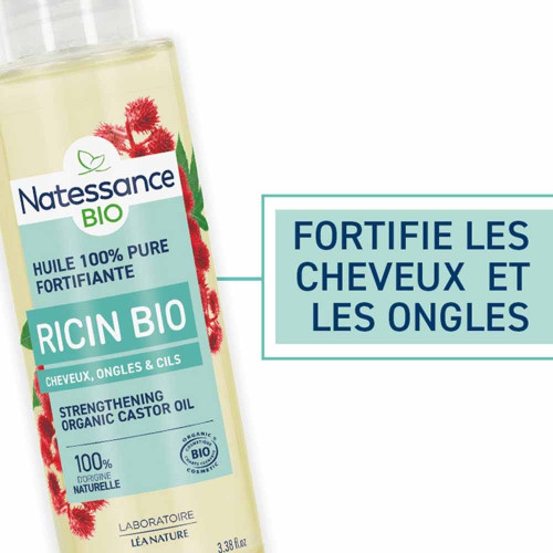 Huile Ricin Bio Natessance 100ml - Soin Capillaire Nourrissant