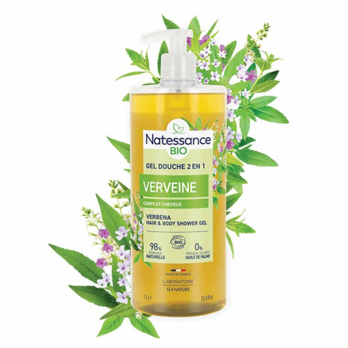 Natessance Shampooing Douche Verveine Citronnée 1L - Bien-être