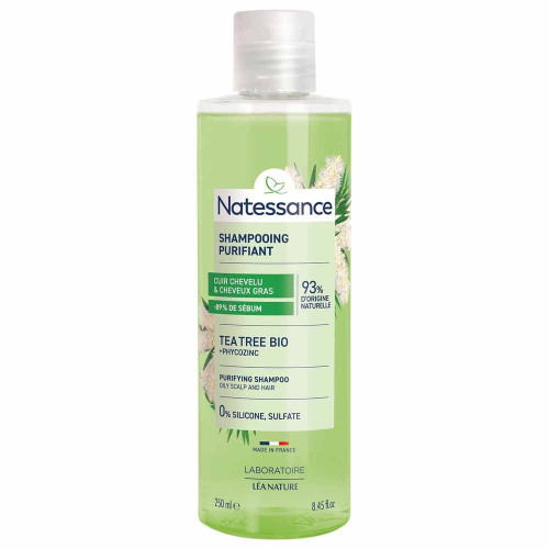 Shampooing Tea Tree Natessance 250ml - Purifie et revitalise
