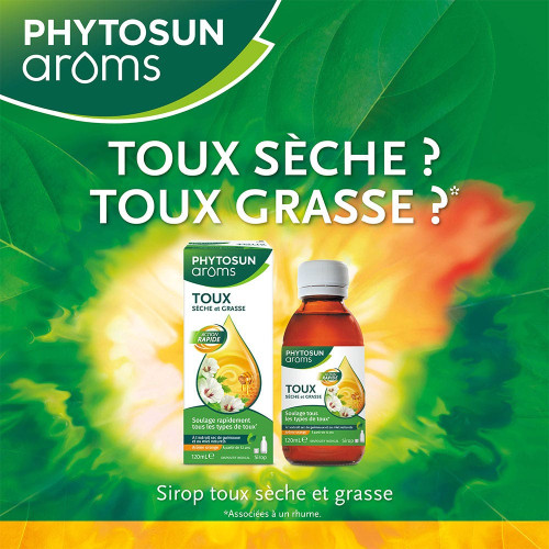 Phytosun Arôms Sirop Toux 120ml - Soulage Toux Sèche et Grasse