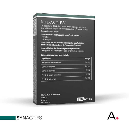 Synactifs Dolactifs Bio 15 Gélules - Soulage Inflammation