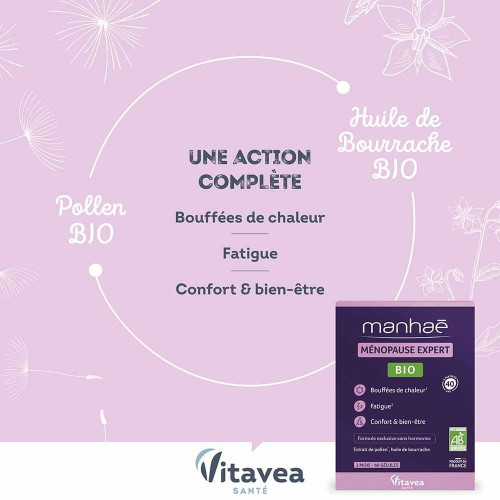 Manhaé Bio 60 gélules - Soulage Ménopause Naturellement