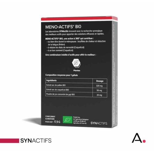 Synactifs Meno Actifs Bio: 30 Gélules Anti-Bouffées de Chaleur
