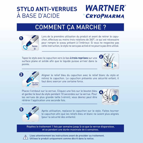 Cryopharma Wartner Classic 14ml - Elimine Verrues Mains Pieds