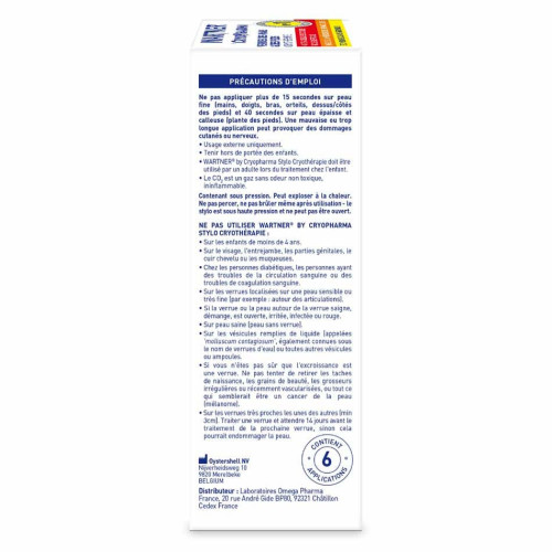Cryopharma Wartner Classic 14ml - Elimine Verrues Mains Pieds