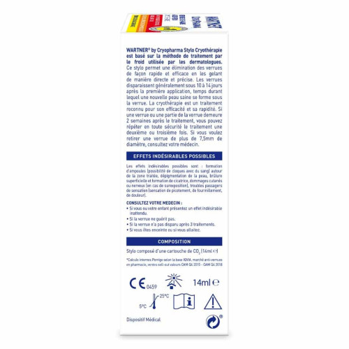 Cryopharma Wartner Classic 14ml - Elimine Verrues Mains Pieds