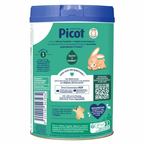 PICOT Lait Expert Picogest 1er âge 800g - Nutrition optimale 0-6 mois