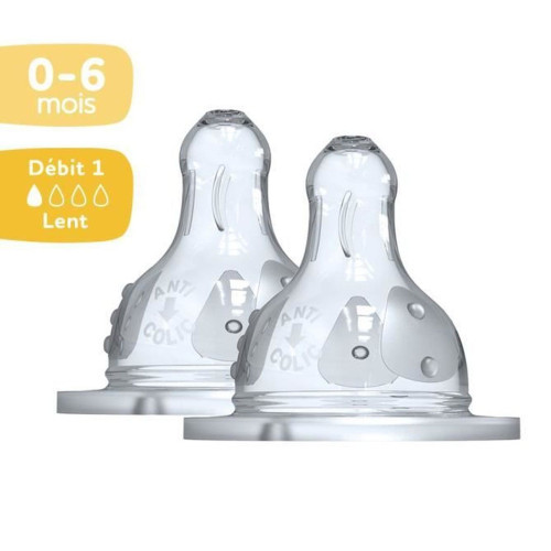 DODIE Tétine Initiation+ Ronde 2 Tétines - Anti-colique 6mois+