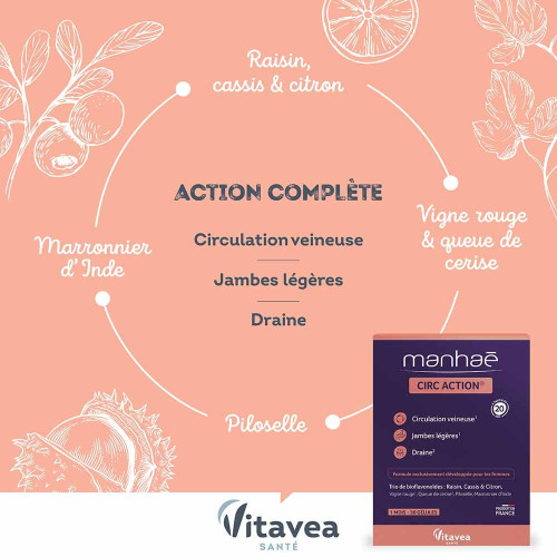 Manhae Circ Action 15+ 30 gélules - Jambes légères