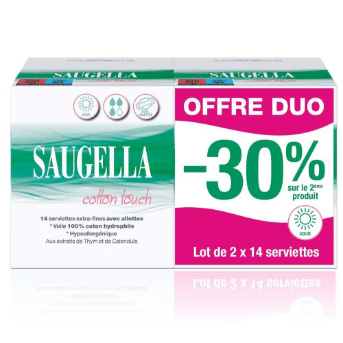 Saugella Cotton Touch Jour 28 Serviettes Confort Maximal