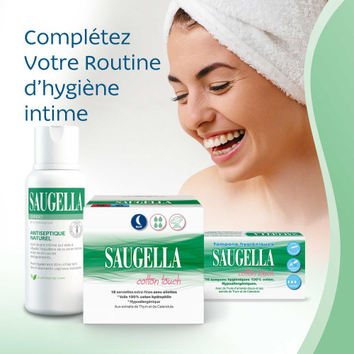 Saugella Cotton Touch Serviettes Nuit 24pcs - Confort et Fraîcheur