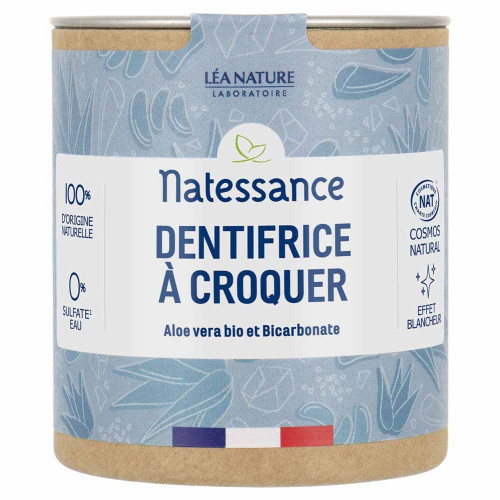Natessance Dentifrice Croquer Aloé Vera 80 Comprimés - Blanchissant