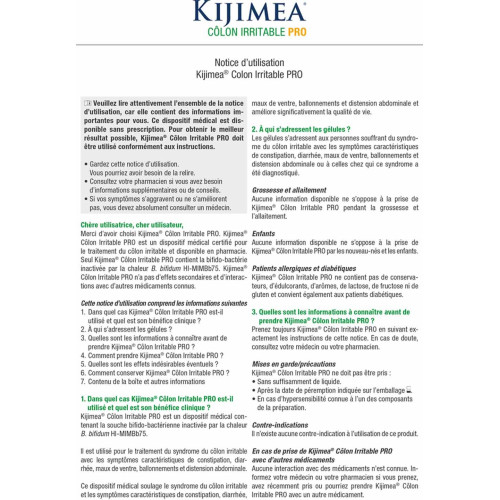 Kijimea Colon Irritable Pro 30 Gélules - Ballonnements et Douleurs