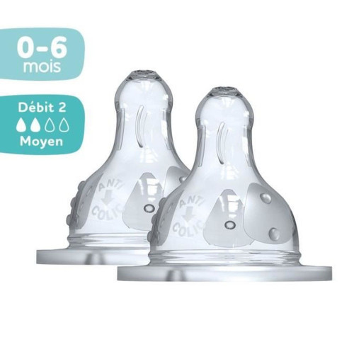 DODIE Tétine Ronde 3 Vitesses 2 Unités - Anti-Colique 0-6 Mois