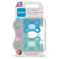MAM Comfort 2 Sucettes Silicone 0+ Mois - Apaisantes, Orthodontiques