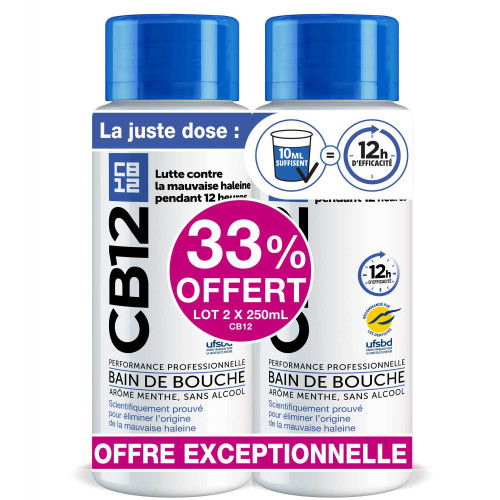 MEDA PHARMA Bain de Bouche 2x250ml - Haleine Fraîche 12h