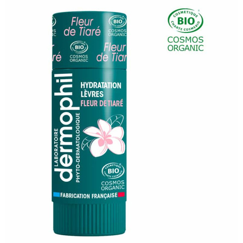 Dermophil Indien Stick Lèvres Tiaré Bio 4g - Hydrate et Protège