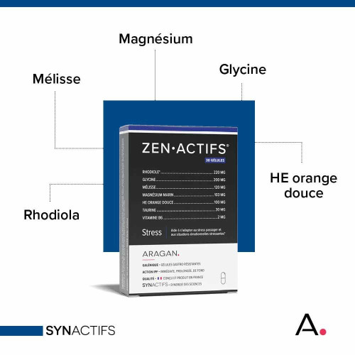 ARAGAN Synactifs Zenactifs 30 gélules - Réduit stress et fatigue