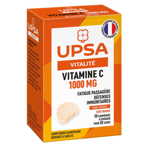 UPSA Vitalité Vitamine C 1000mg 20 Comprimés - Boost Énergie