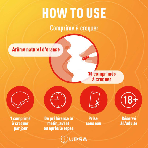UPSA Vitalité Vitamine C 1000mg 20 Comprimés - Boost Énergie