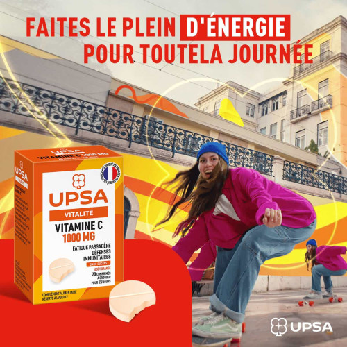 UPSA Vitalité Vitamine C 1000mg 20 Comprimés - Boost Énergie
