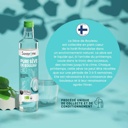 Santarome Bio Pure Sève de Bouleau 500ml - Reminéralisant Naturel