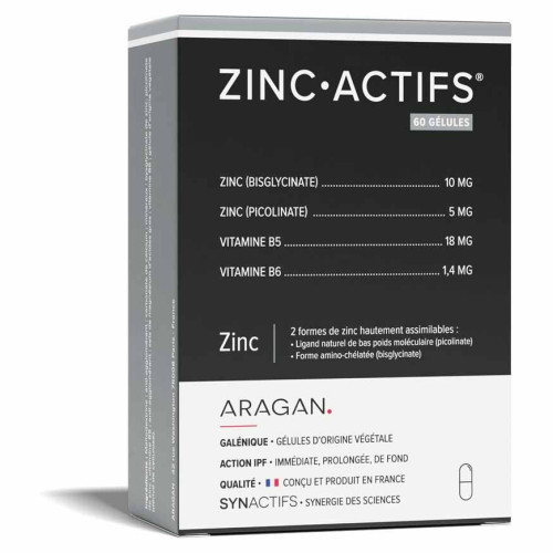 ARAGAN Synactifs Zinc Actifs 60 gélules - Soutien Immunitaire