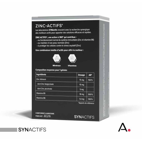 ARAGAN Synactifs Zinc Actifs 60 gélules - Soutien Immunitaire