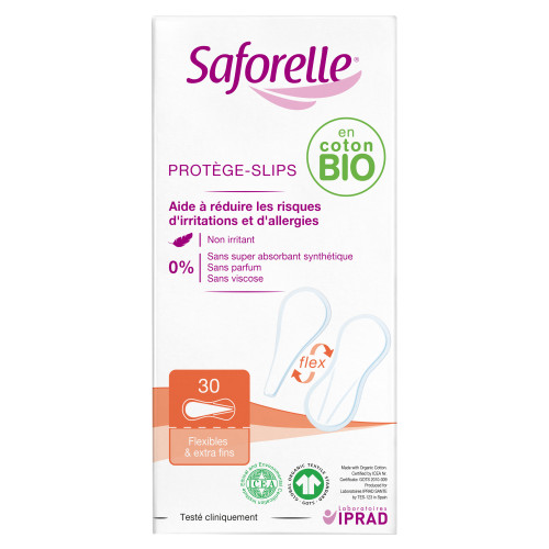 Saforelle Protège-slips Bio Extra-Fins x30 - Confort et Sécurité