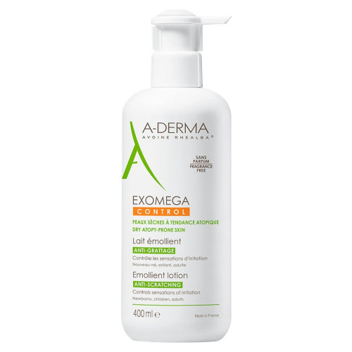 Exomega Control Lait Émollient 400ml - Apaise et Nourrit Peaux Sèches