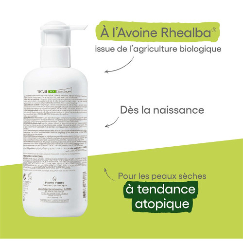 Exomega Control Lait Émollient 400ml - Apaise et Nourrit Peaux Sèches