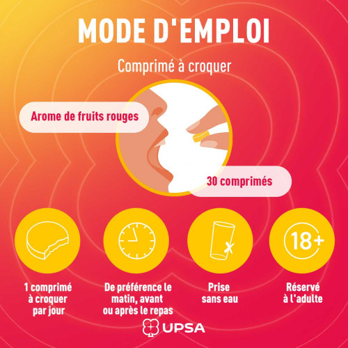UPSA Acérola Bio 1000 - 30 Comprimés Boost Immunité