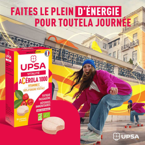 UPSA Acérola Bio 1000 - 30 Comprimés Boost Immunité