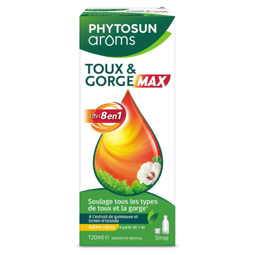 Phytosun Aroms Sirop Toux Gorge Max 100mL - Soulage et Apaise