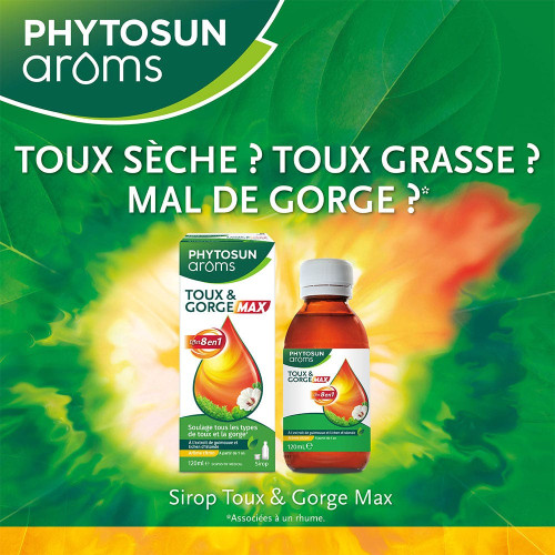 Phytosun Aroms Sirop Toux Gorge Max 100mL - Soulage et Apaise