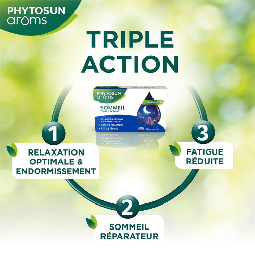 Phytosun Arôms Sommeil Triple Action 30 comprimés - Améliore Sommeil
