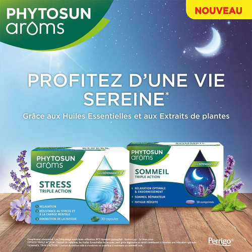 Phytosun Arôms Sommeil Triple Action 30 comprimés - Améliore Sommeil