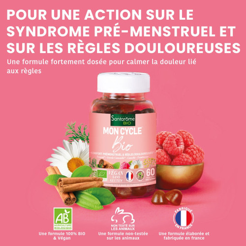 Santarome Mon Cycle Bio Gummies 60 - Confort Menstruel et Relaxation