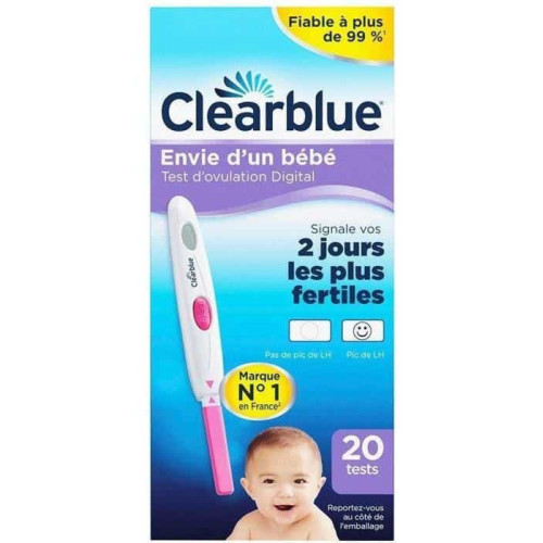 Clearblue Test Ovulation Digital 20 unités, Détection Fertilité