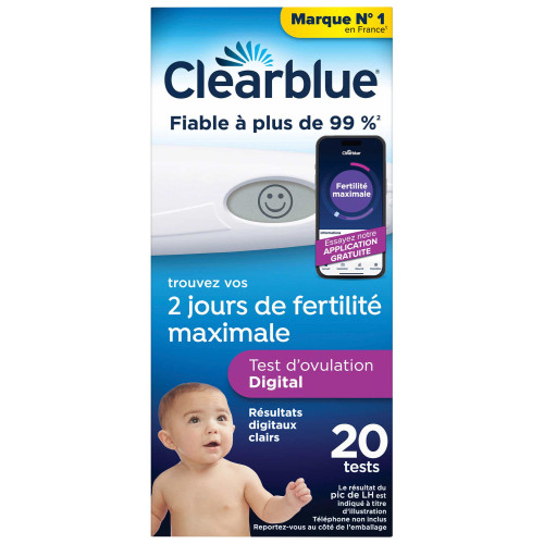 Clearblue Test Ovulation Digital 20 unités, Détection Fertilité