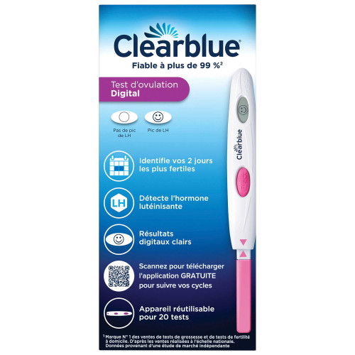 Clearblue Test Ovulation Digital 20 unités, Détection Fertilité