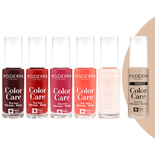 Poderm Vernis Color Care Rouge Allure 8mL - Soin et Couleur