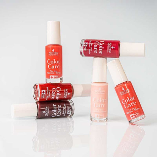 Poderm Vernis Color Care Rouge Allure 8mL - Soin et Couleur