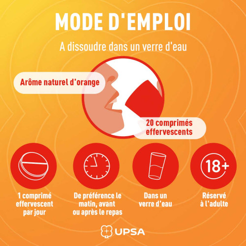 UPSA Vitalité Vitamine C 1000mg 20 Comprimés - Boost Immunité