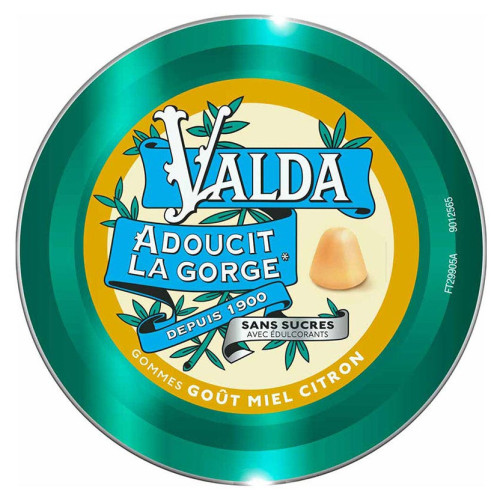 Valda Gommes Miel Citron 140g - Adoucit la gorge, sans sucre